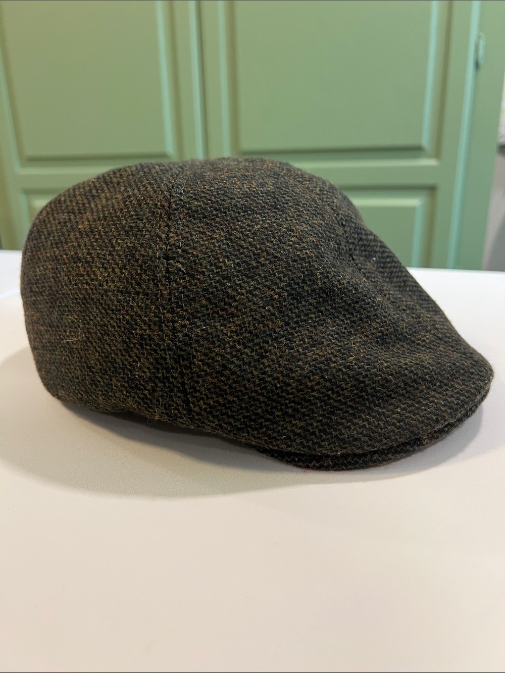 Classic Tweed Newsboy Cap - os,‎ green/black